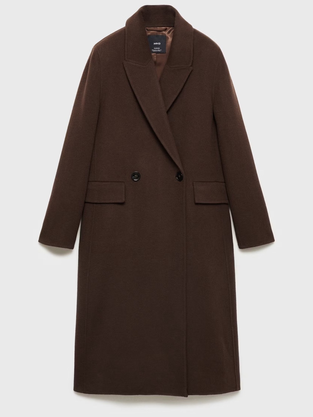 Mango WOOL COAT WITH FRINGED SCARF - Picture 3 of 11